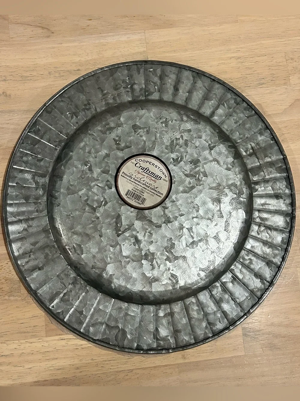 Galvanized Metal Charger Plate - Silver Finish